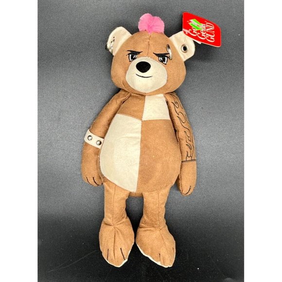 Gund Diesel 830-Brown, Body Arts Punk Teddy Bear Mohawk Piercings Tattoos 10” - Picture 7 of 11